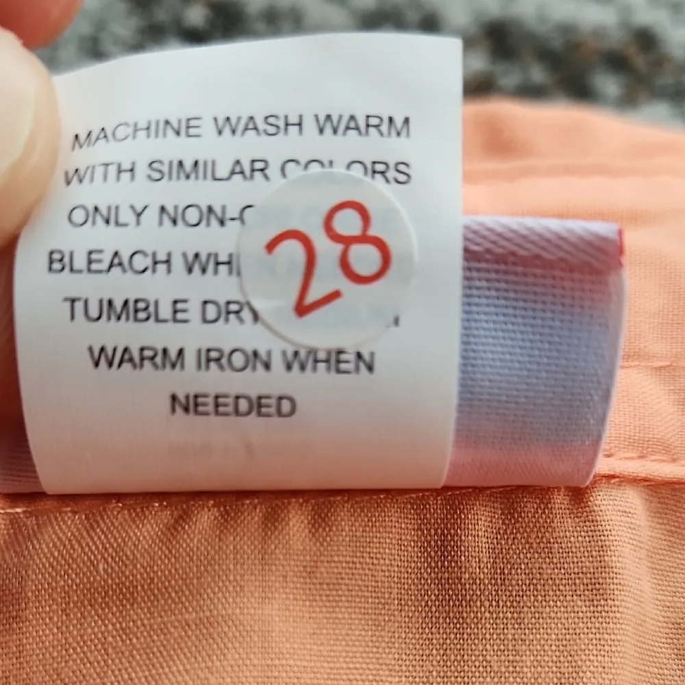 Vintage American Sweetheart by Haband 1/2 Sleeve Button Down Top Peach Large Orange - Image 4