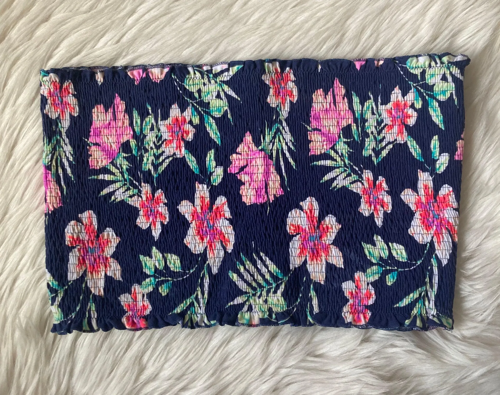 Floral Cotton Smocked Tube Top - Image 3