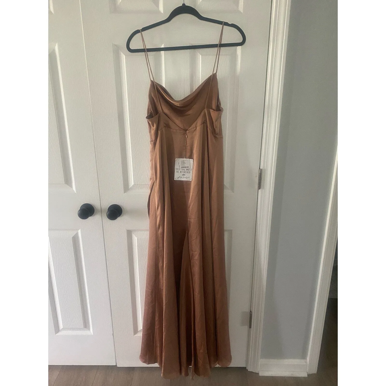 NWT Fame &‎ Partners x Free People The Rosabel Maxi Dress in Bronze Size 8 - Image 7