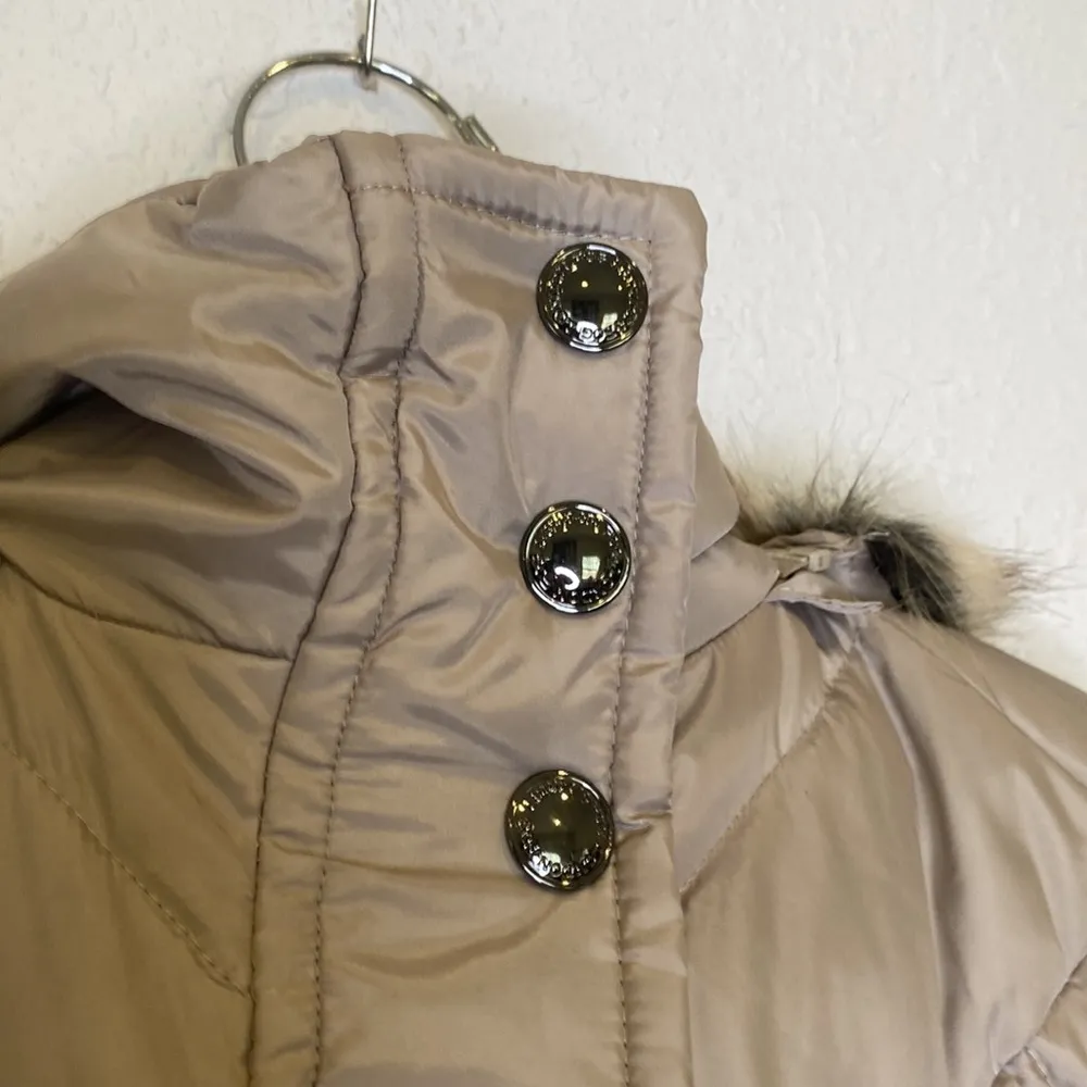 London Fog Collection Parka Hooded Zipper Snaps Puffer Jacket Down Sz PXL - Image 4