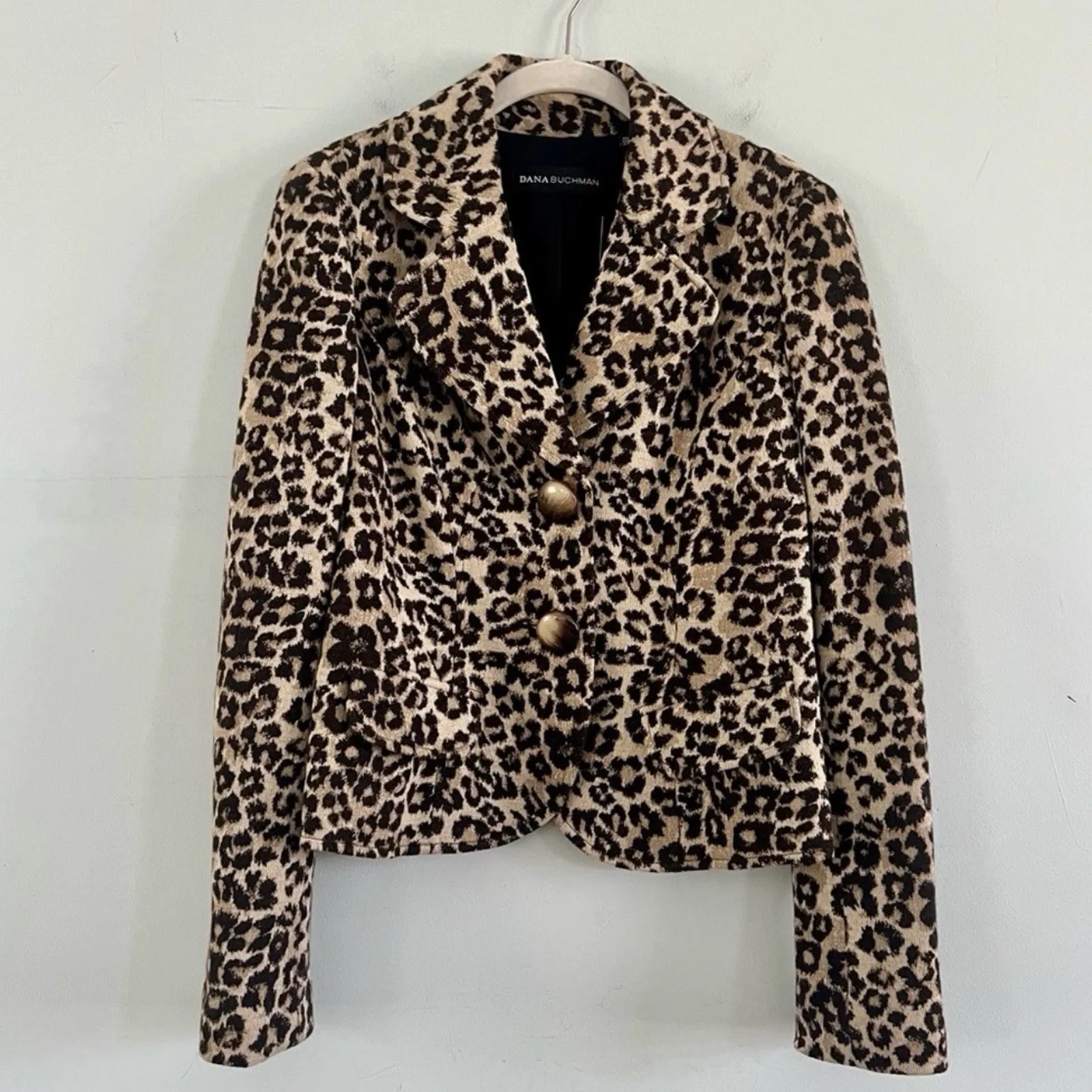 Dana Buchman NWT  Leopard Print Knit Wool Blazer Jacket - Image 2