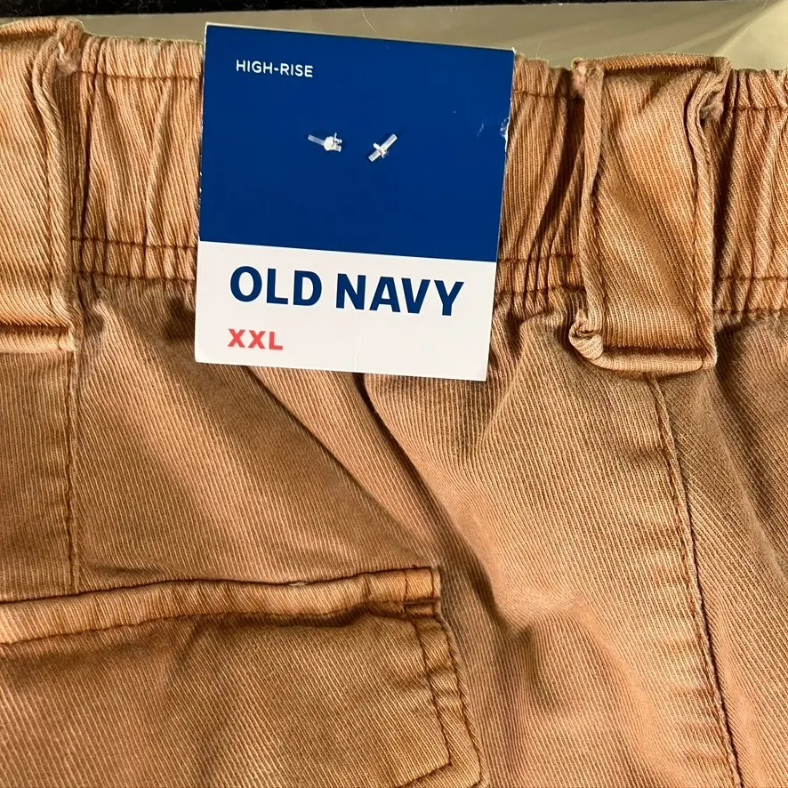 Old Navy Womens Cargo Pants High-Rise‎ Elastic Waist Tan Cropped XXL Plus Size - Image 13