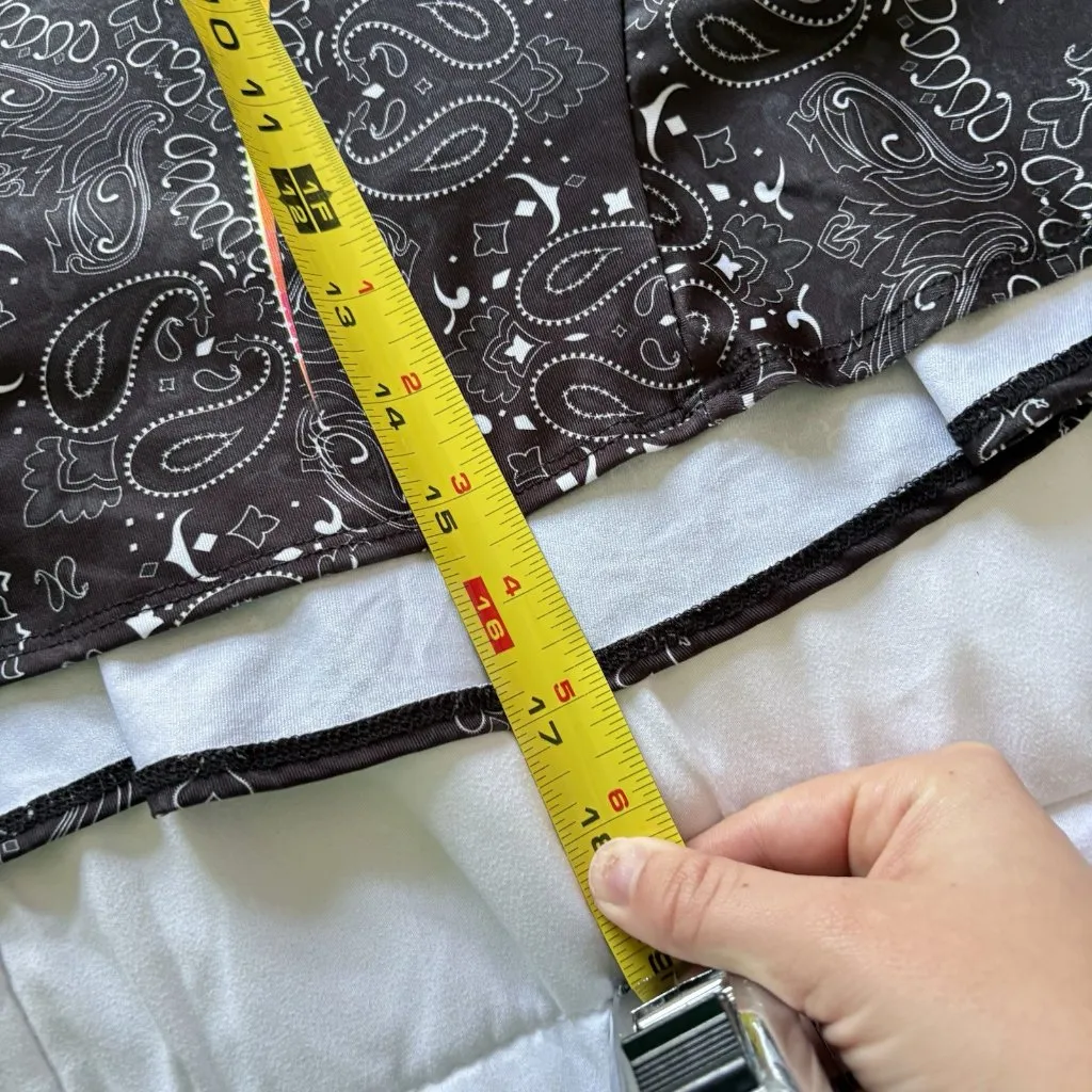 Lucky In Love Tennis Golf Skort Skirt Black Stretch Womens Size XXL Paisley - Image 4