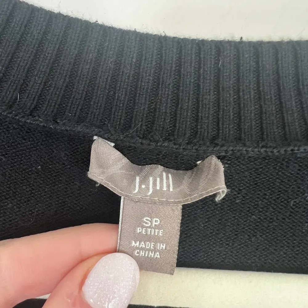 J Jill Button Front Longline Cardigan Mother of Pearl Buttons Cotton Silk Blend - Image 5