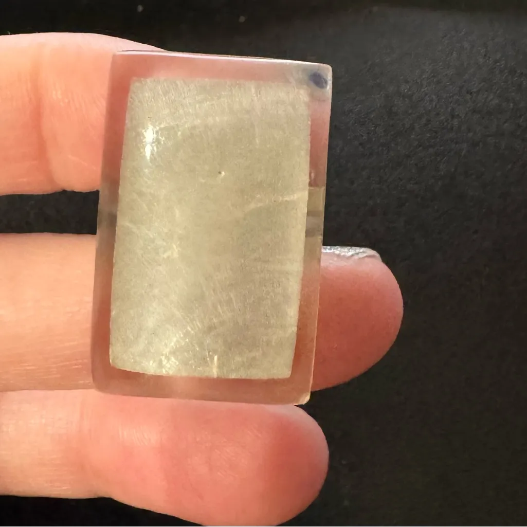 Elegant metal looking plastic Ring and large white square adjustable ring Silver - Image 6