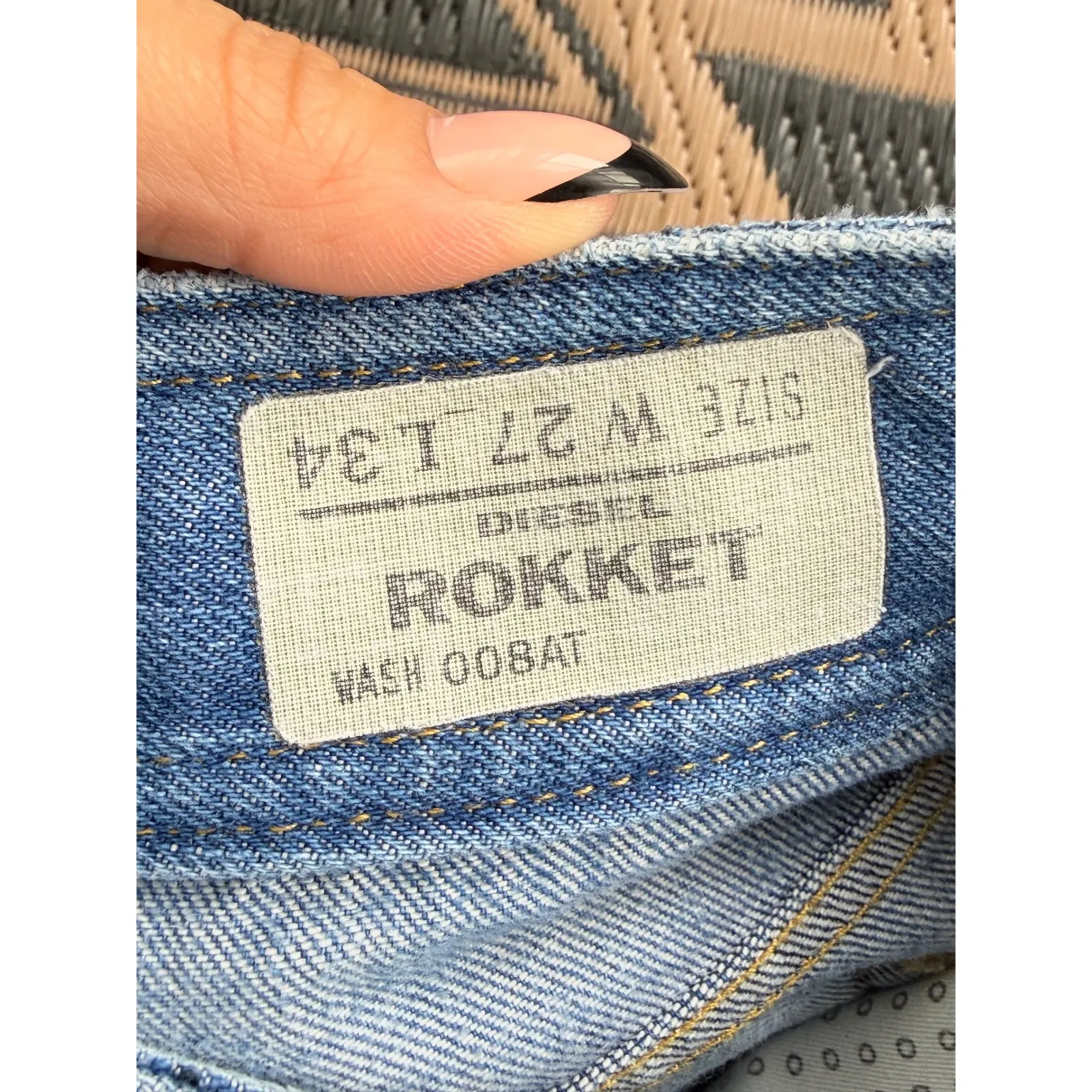 Vintage Diesel Rokket Jeans W27 L34 008AT Y2K Low Rise Bootcut Denim 2000s RARE - Image 3