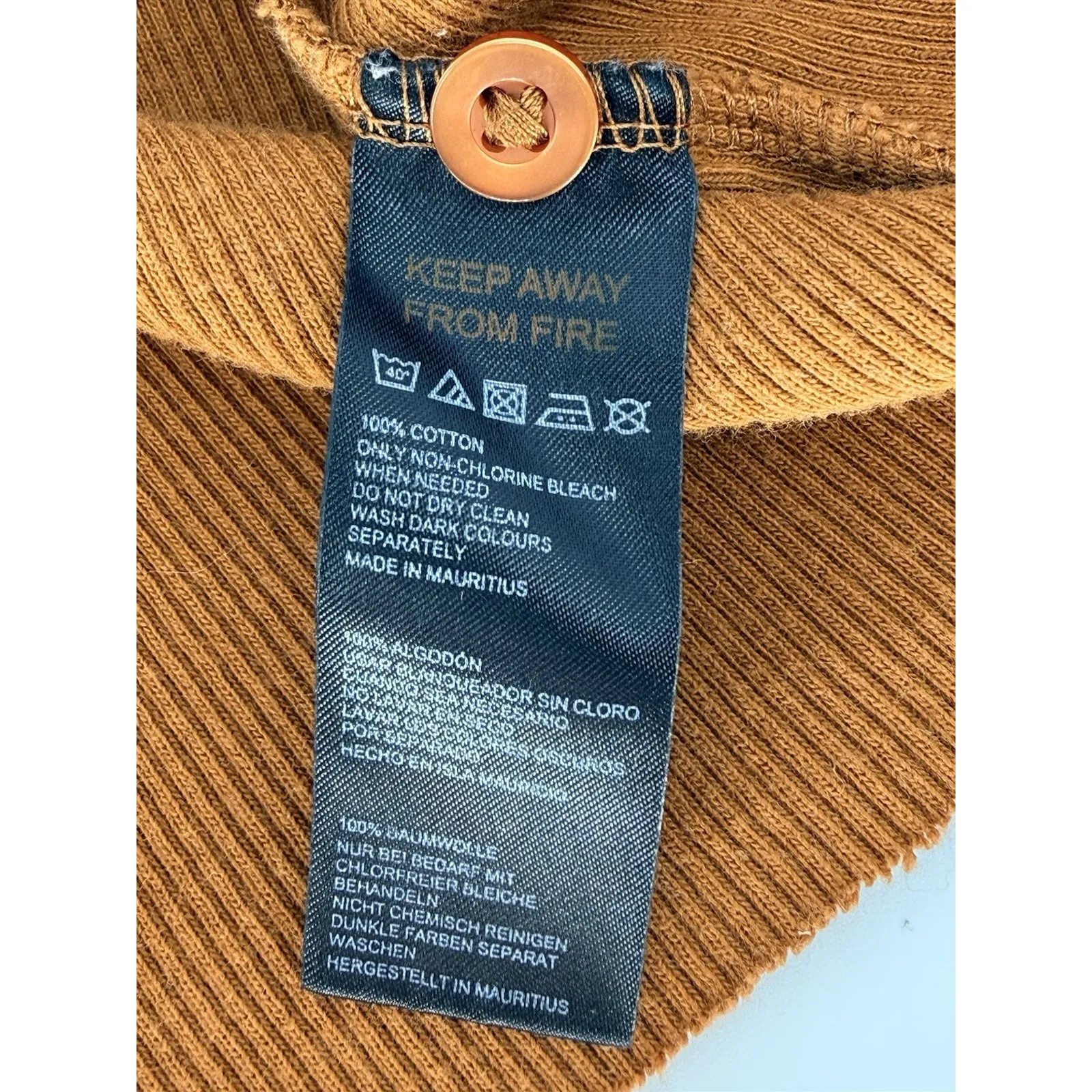 Urban Outfitters Poppi Womens XS-TP Cropped Button Front Polo Top Rust Brown - Image 6