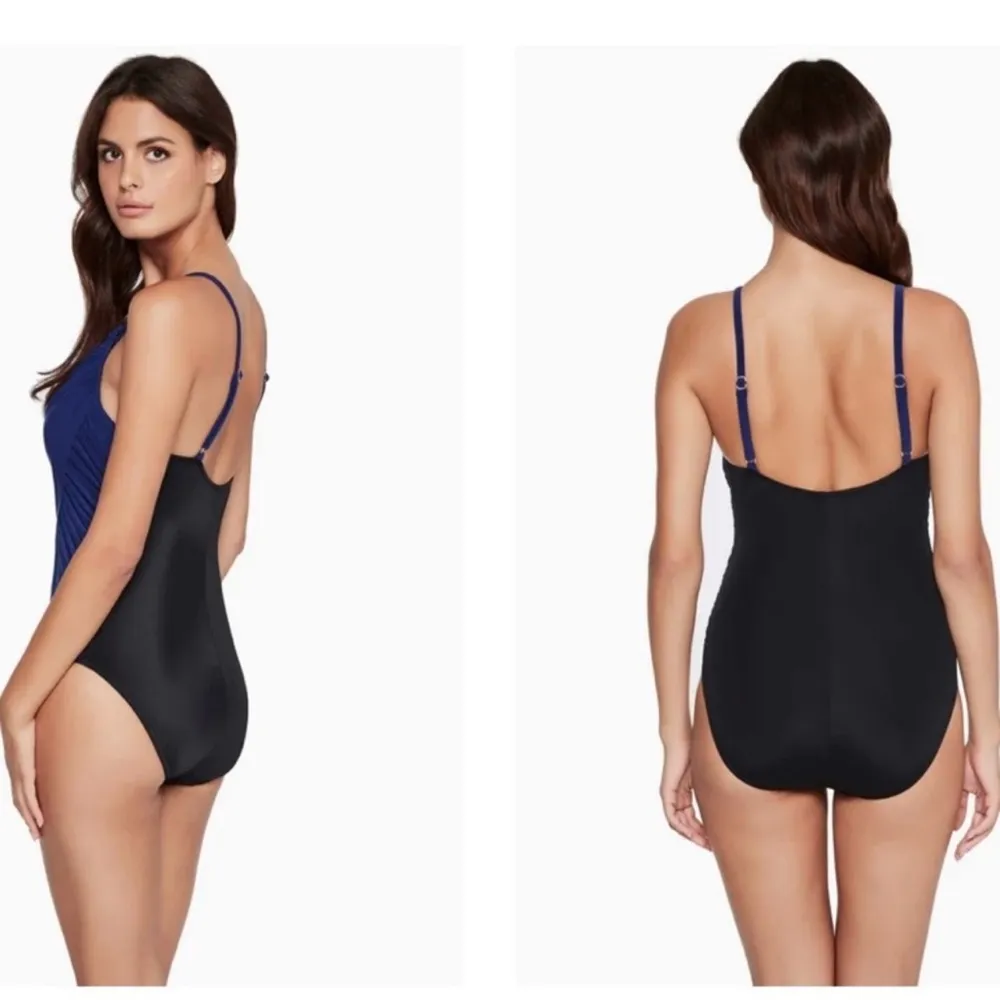 $162 Magicsuit by Miraclesuit Lisa One Piece Swimsuit Size US 8 Blue - Image 2