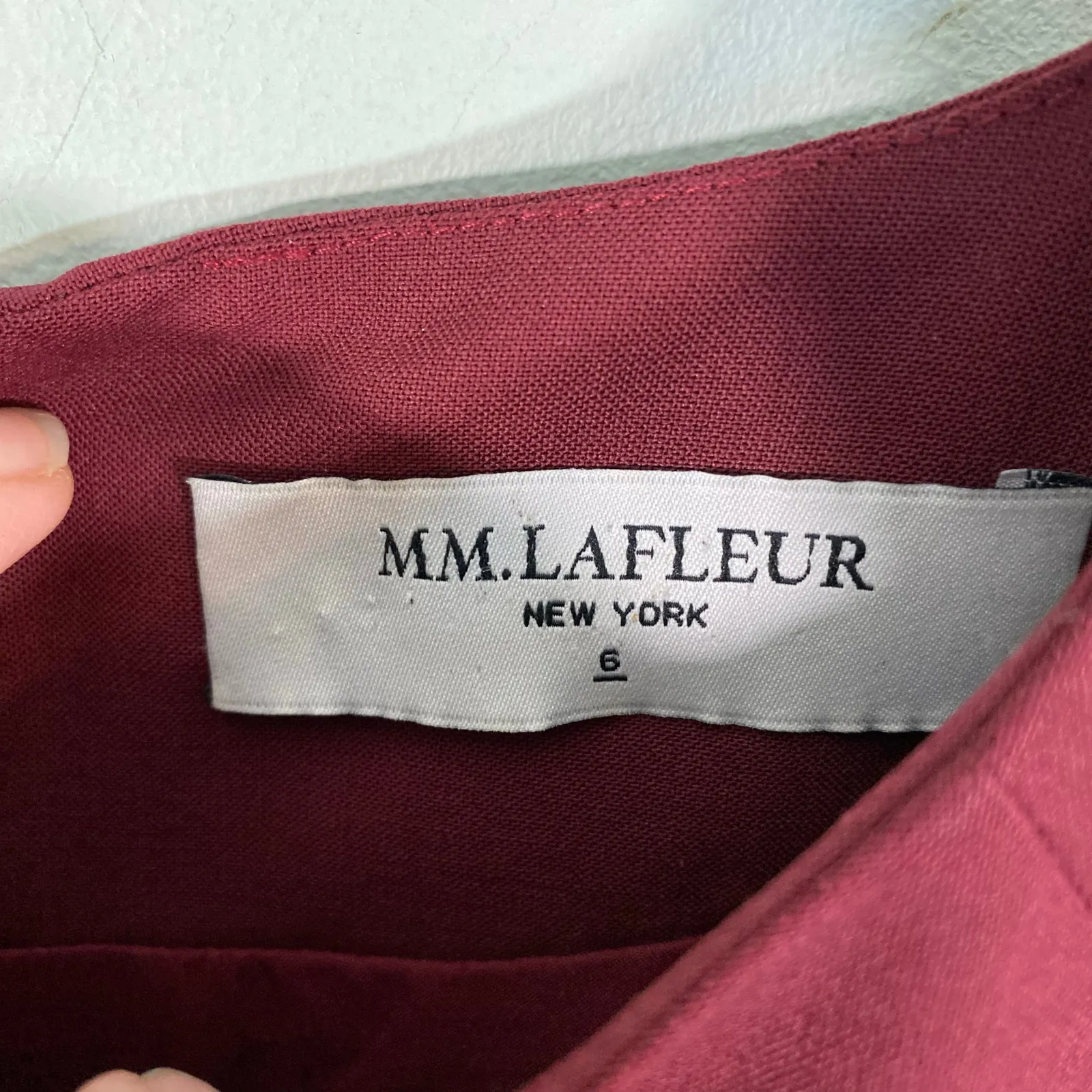 MM LaFleur Women Burgundy Red Sleeveless Wool Toi Dress Size 6 - Image 4