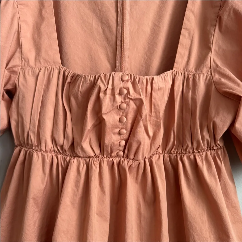 Danielle Bernstein Square Neck Babydoll Blouse in Terracotta Size Large - Image 2