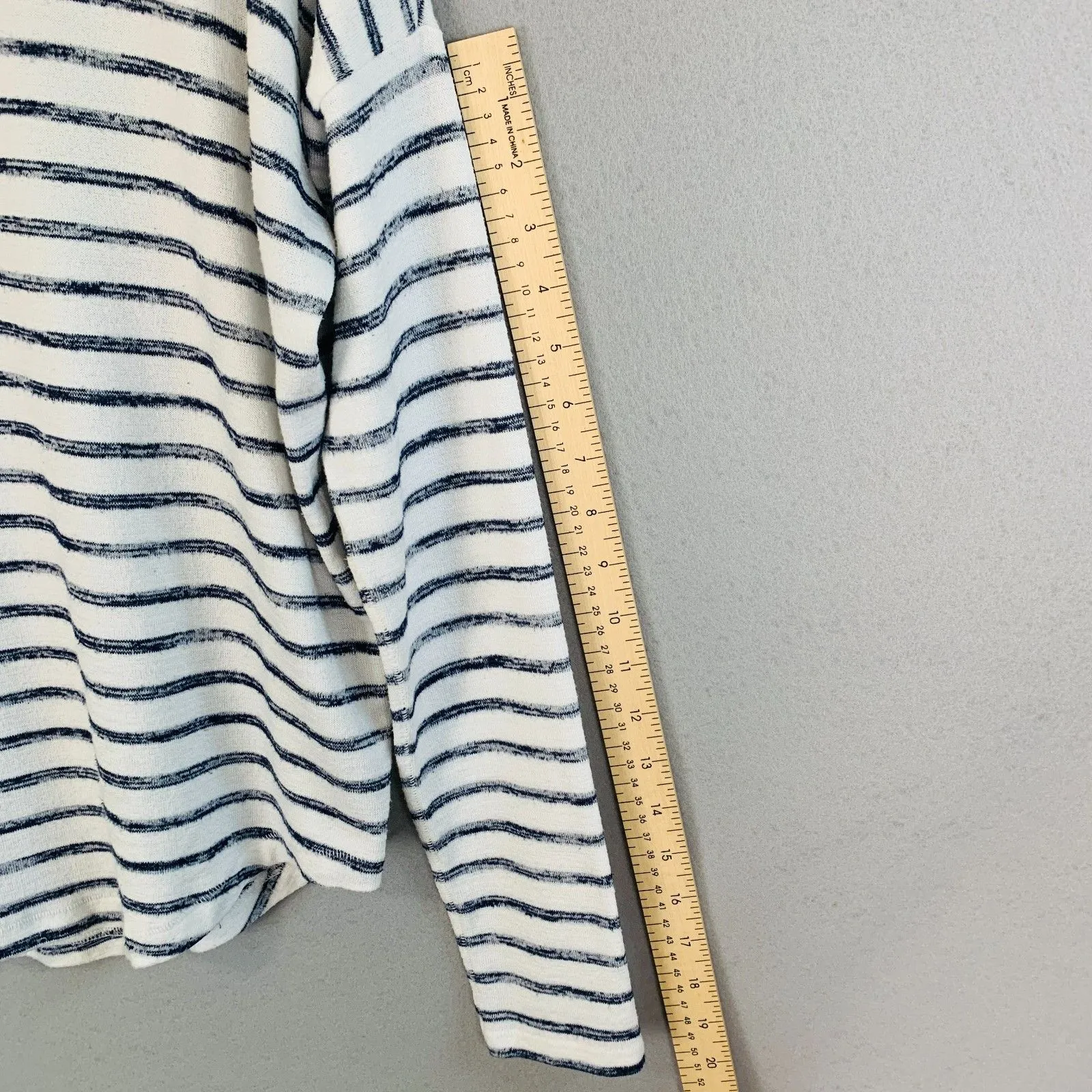 Rag & Bone Striped Long Sleeve Tee Size Medium Blue White Relaxed Fit Casual - Image 7