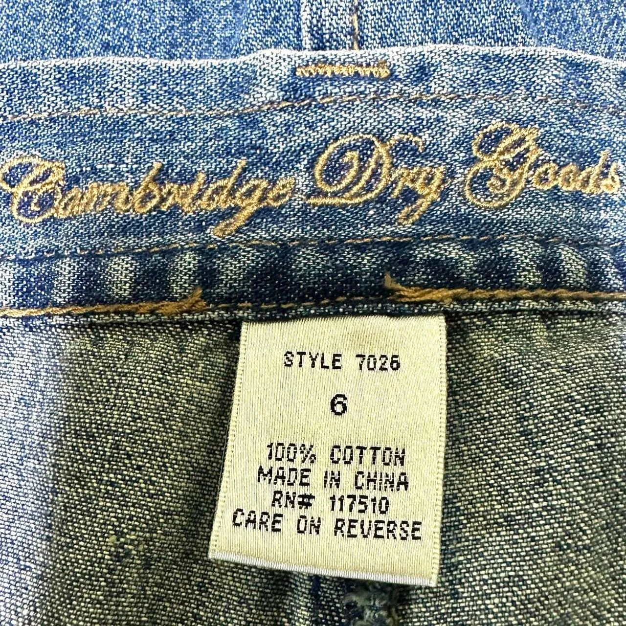 CAMBRIDGE DRY GOODS Blue‎ Denim Mini Skirt Seams Women's 6 Western Cowgirl Rodeo Blue - Image 4