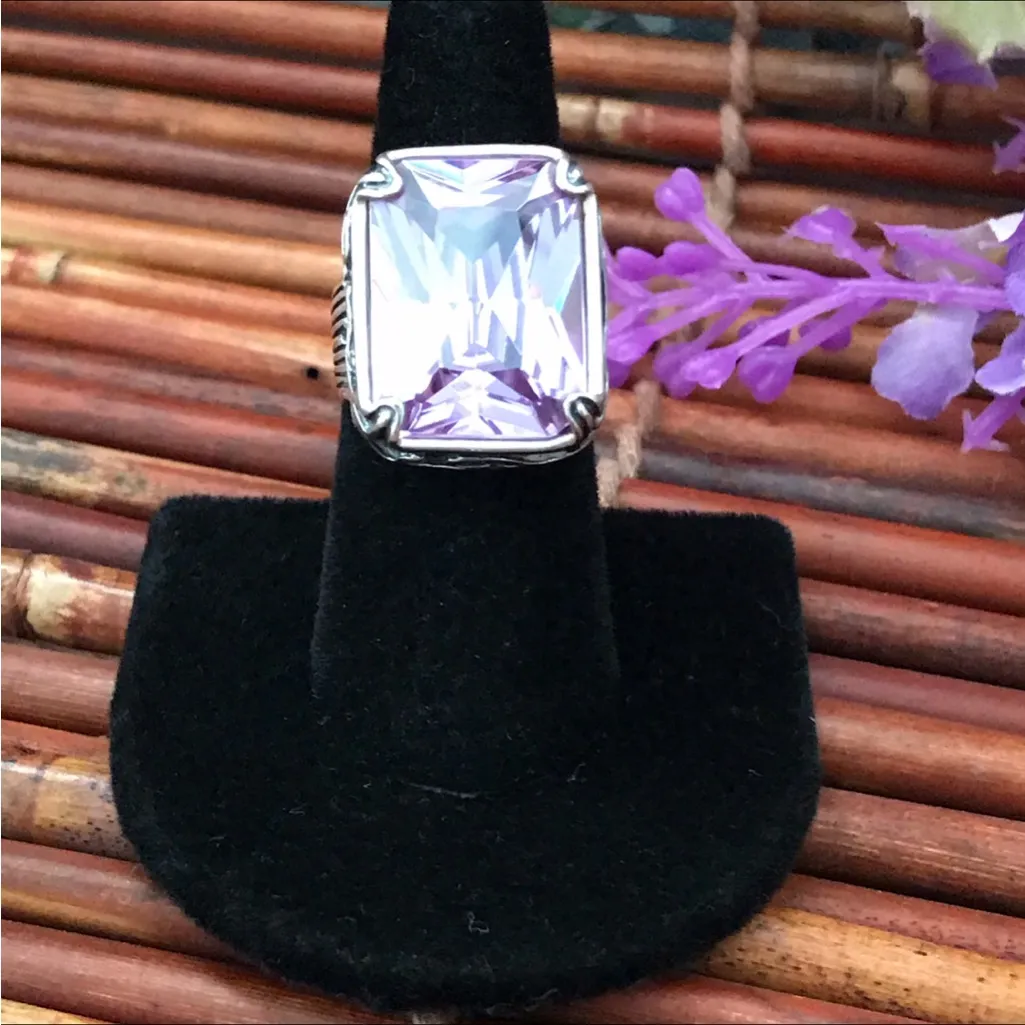 Silpada Sterling Silver Amethyst Stone Ring Size 7 - Image 2
