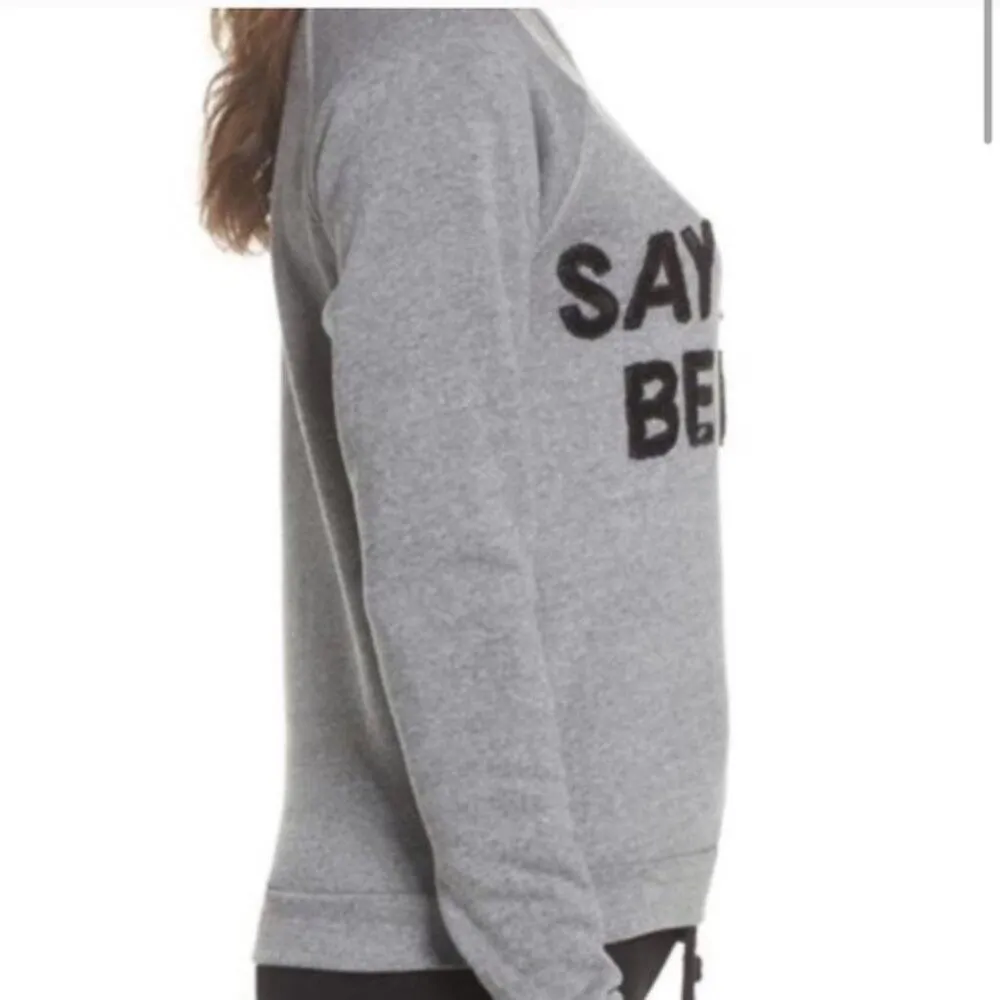 NWT Say you’ll be wine sequin beaded sweatshirt Gray Size L - Image 3