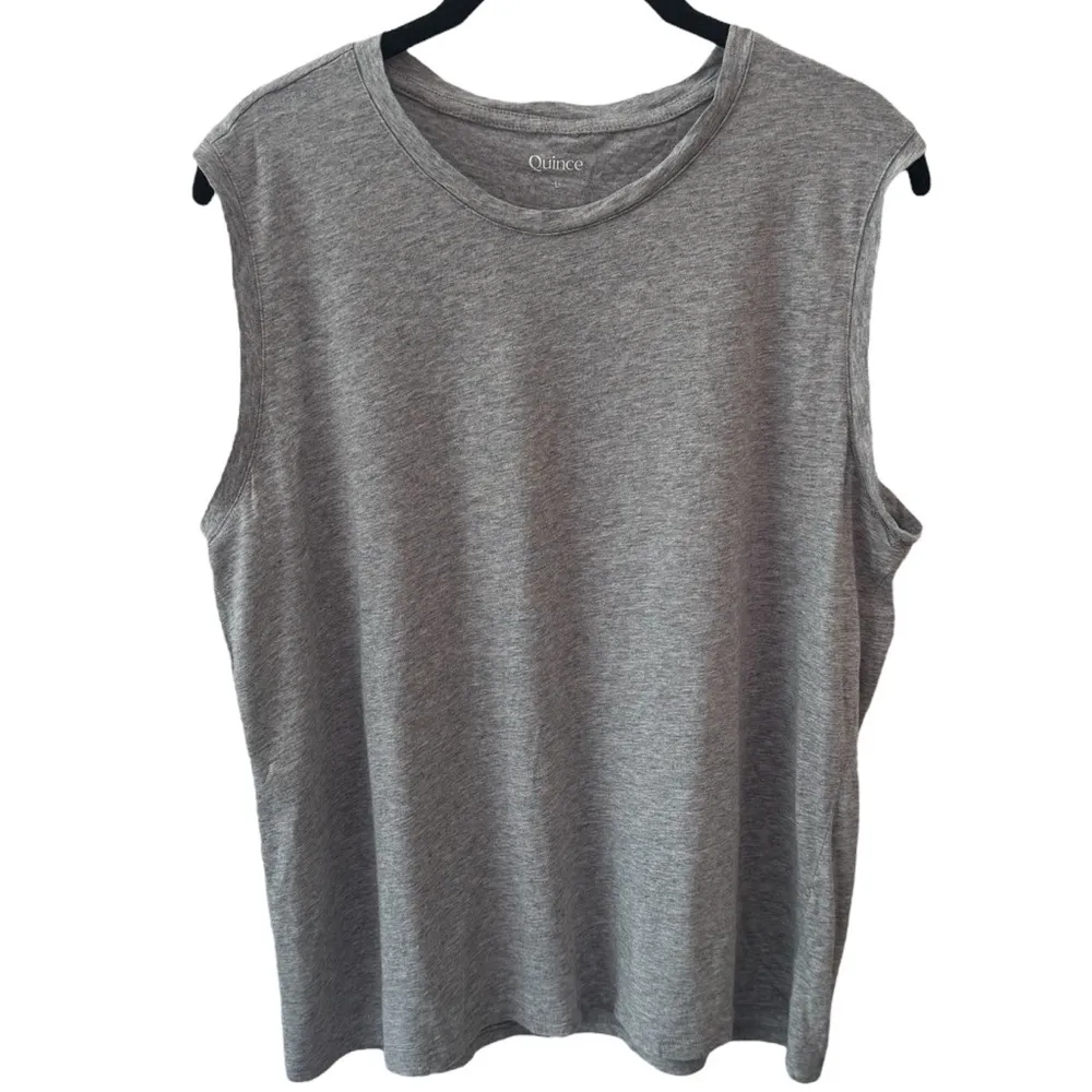 Quince Cotton Modal Muscle Tank in Heather Gray Comfort Capsule Athletic Size L - Image 4