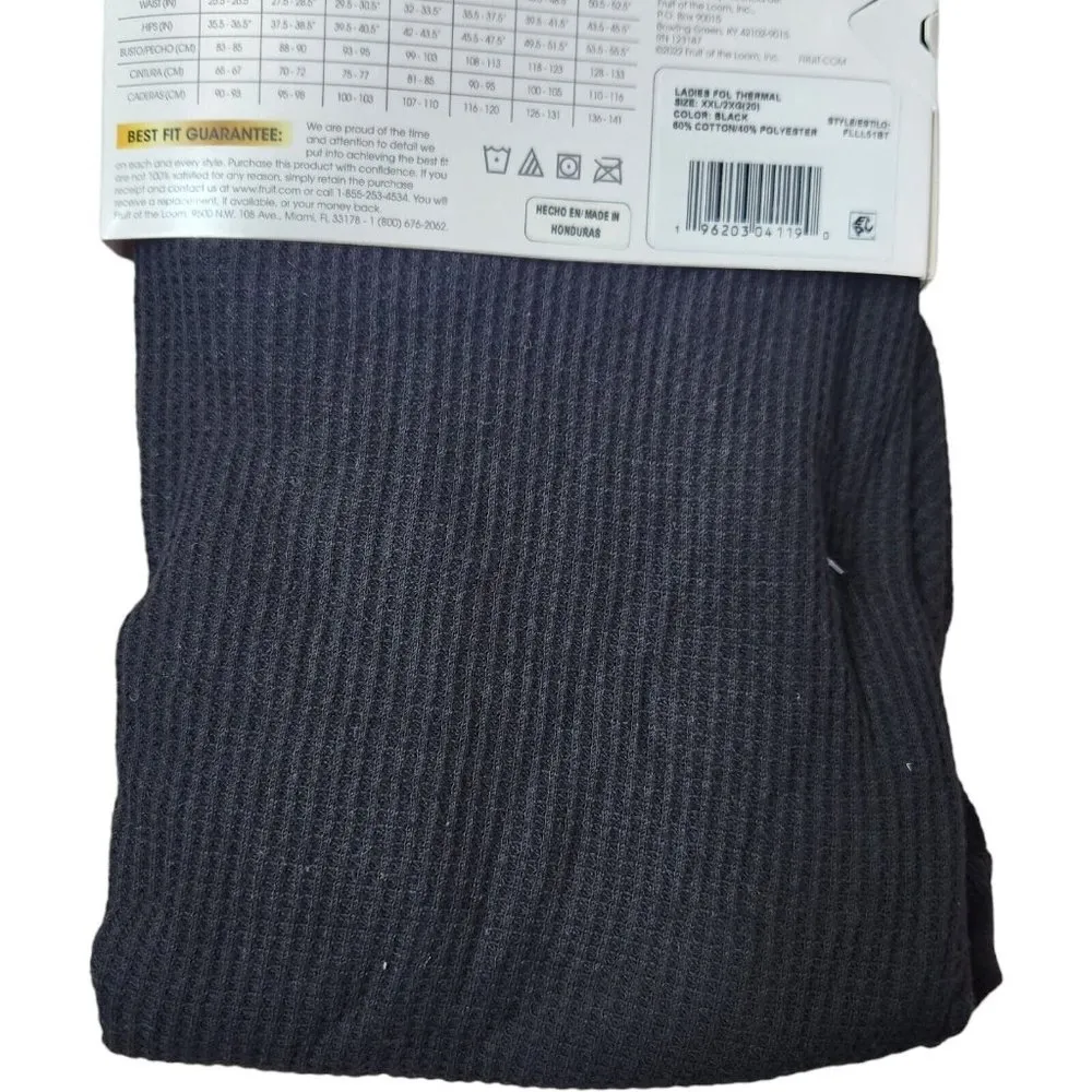 Fruit of the Loom EverSoft Women's Waffle Crew Shirt Size XXL (20) Black NWT - Image 6