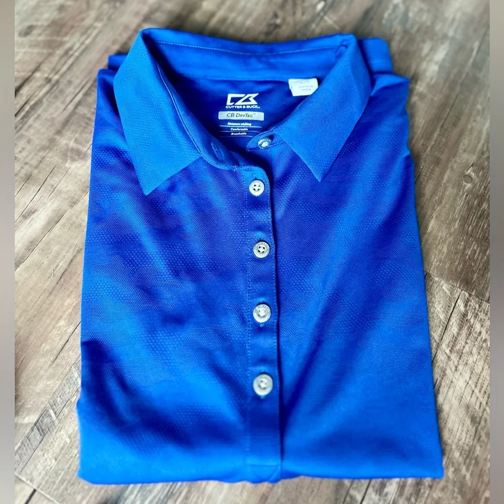 Cutter & Buck CB Dry Tec Women’s Royal Blue Golf Polo - Medium - Image 5