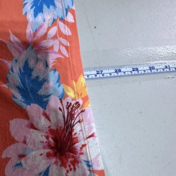 Talbots 3/4 Sleeve Shirt Knit Stretch Floral Orange Size 2X Feminine‎ Tropical - Image 8