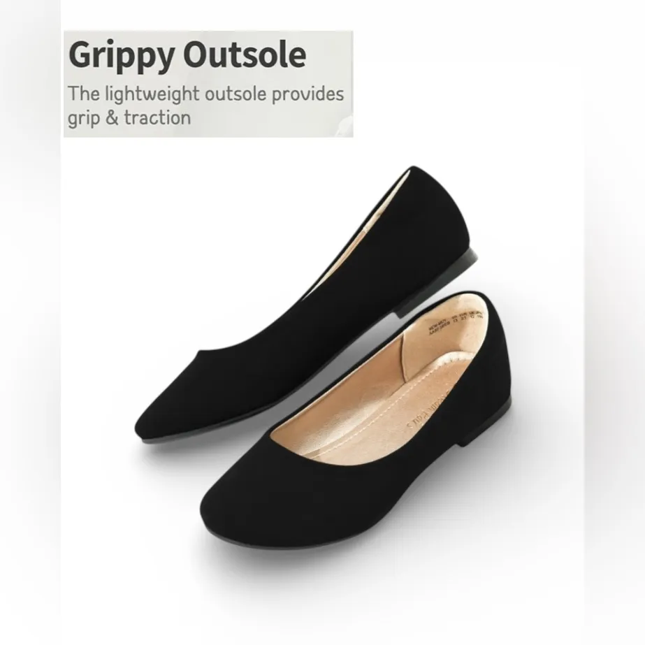 DREAM PAIRS Women’s Slip On Ballerina Flats Black Size 8.5 - Image 5