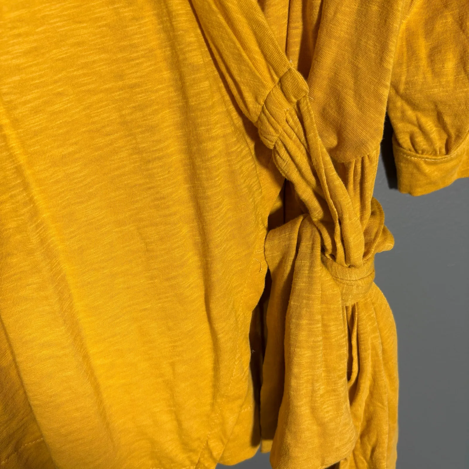 Caslon Women's Yellow Lagenlook Wrap Tunic Length Top - Size XXL - 100% Cotton - Image 4