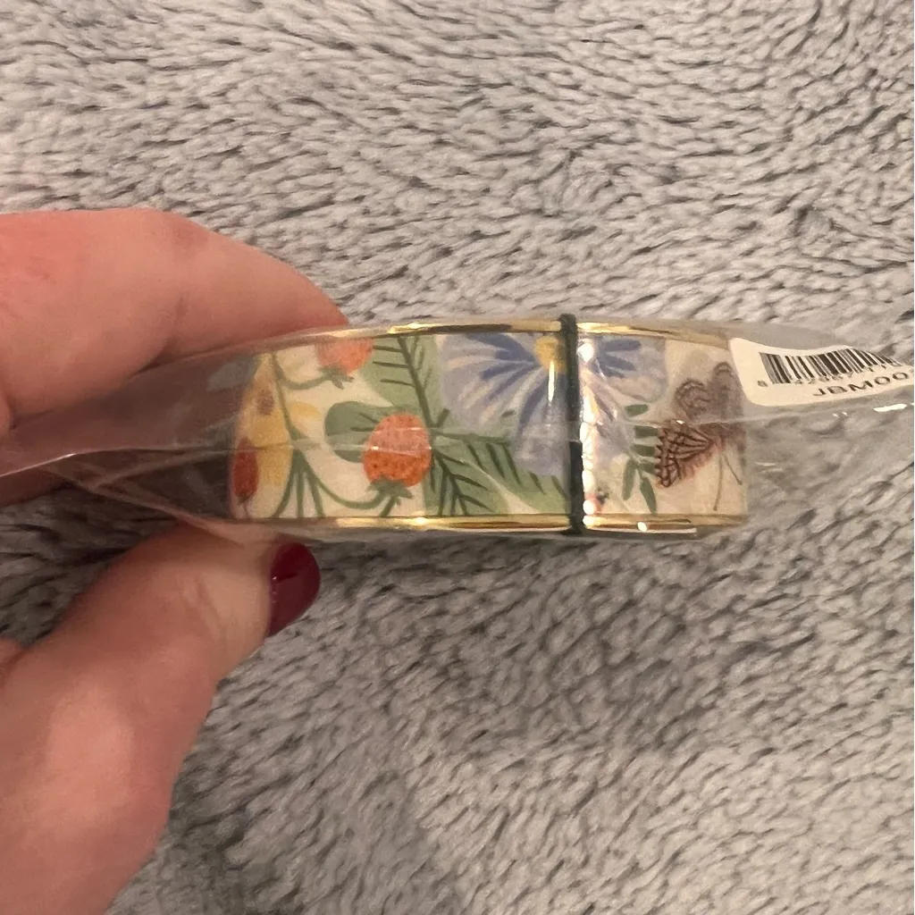 Rifle Paper Co. Gold Floral Enamel Bracelet Wide - Image 3