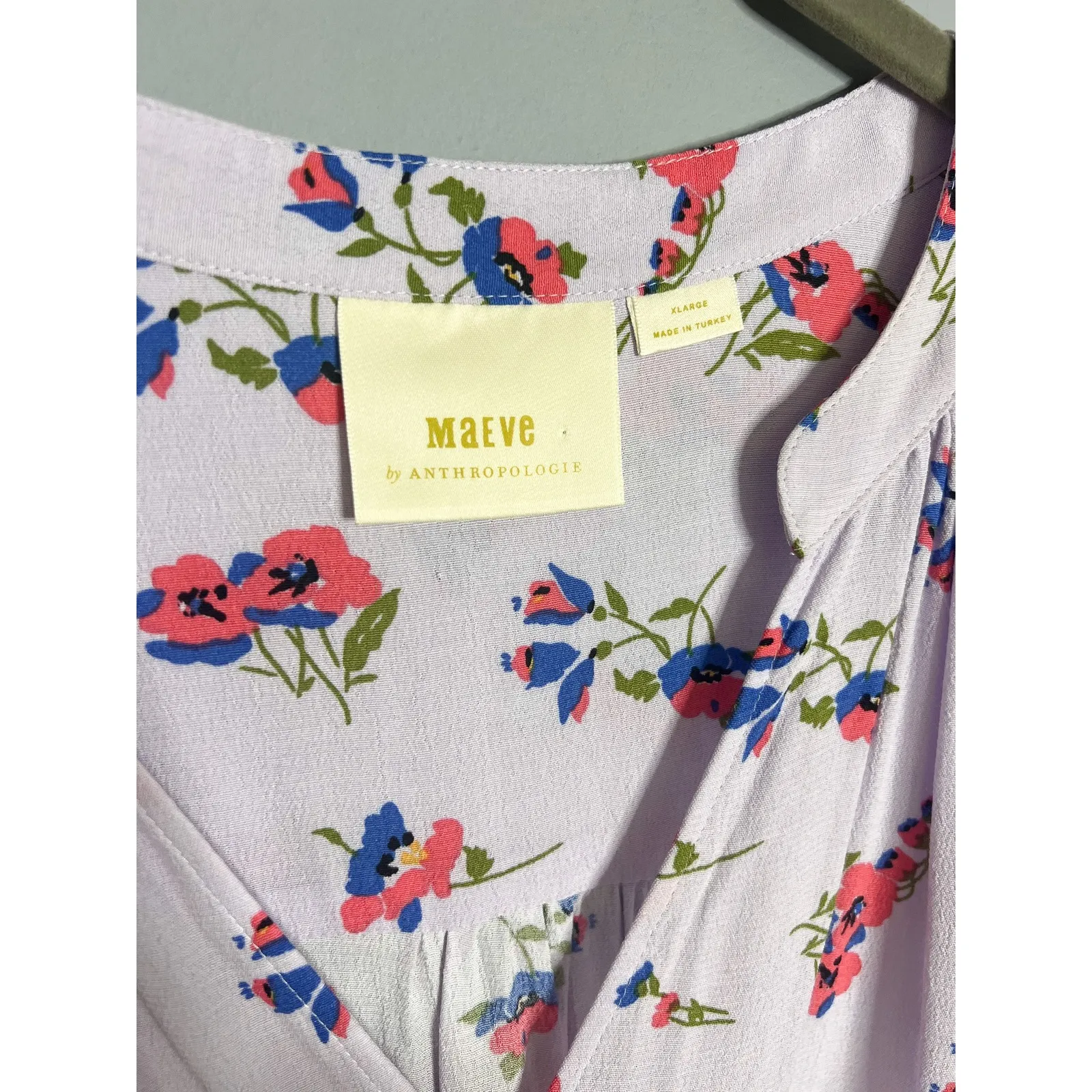 Anthropologie Maeve Juno Purple Mini Dress Size XL Floral - Image 4