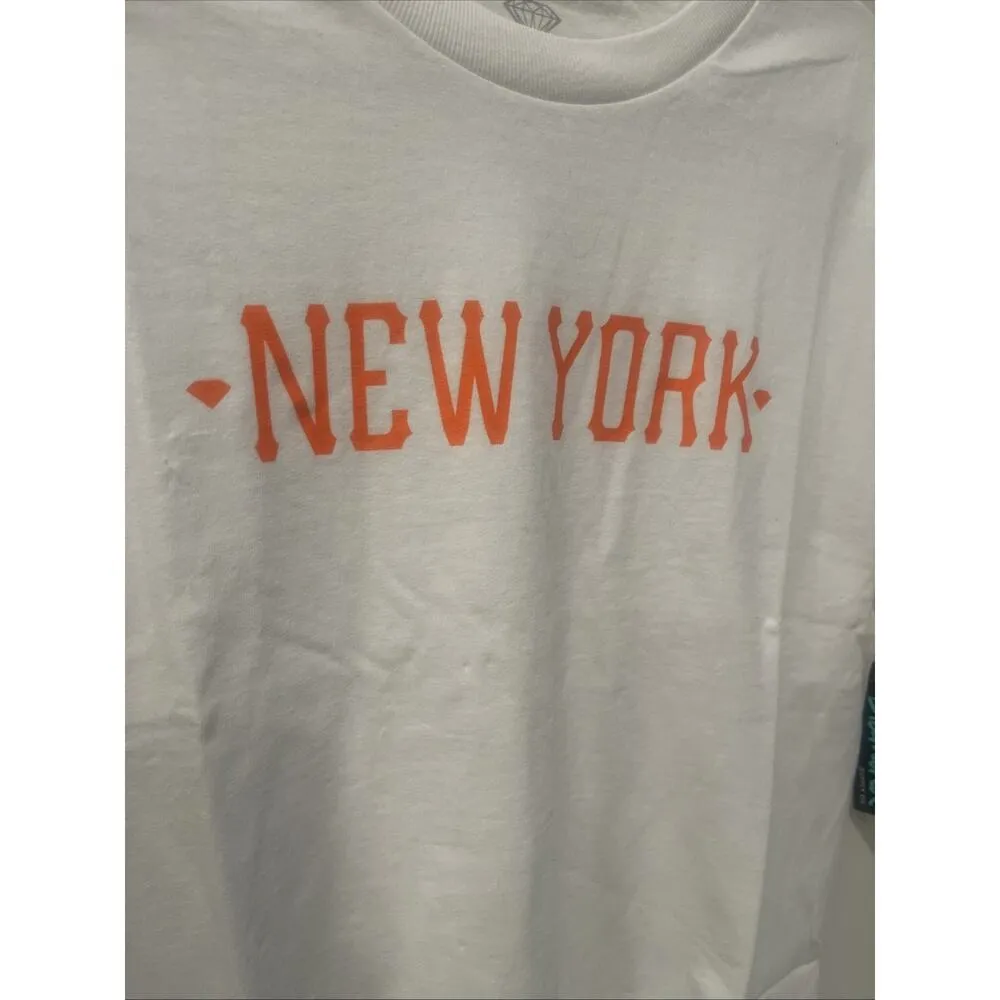 Women’s DIAMOND SUPPLY CO. New York Tee Shirt White Orange NEW Size XL - Image 4