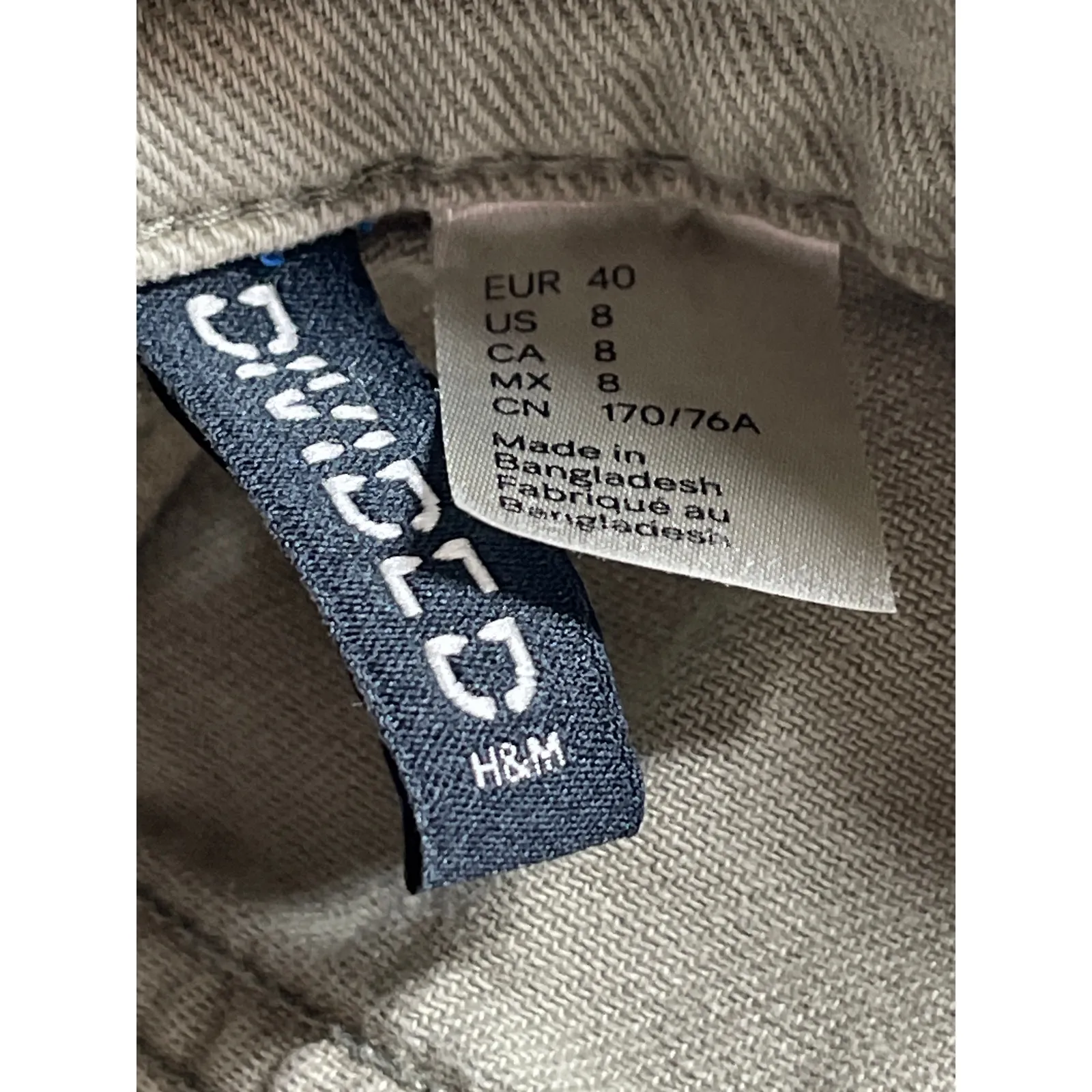 H&M Divided Women's Green High Waisted Baggy Wide Leg Denim Jeans Pants Size 8 - Image 4