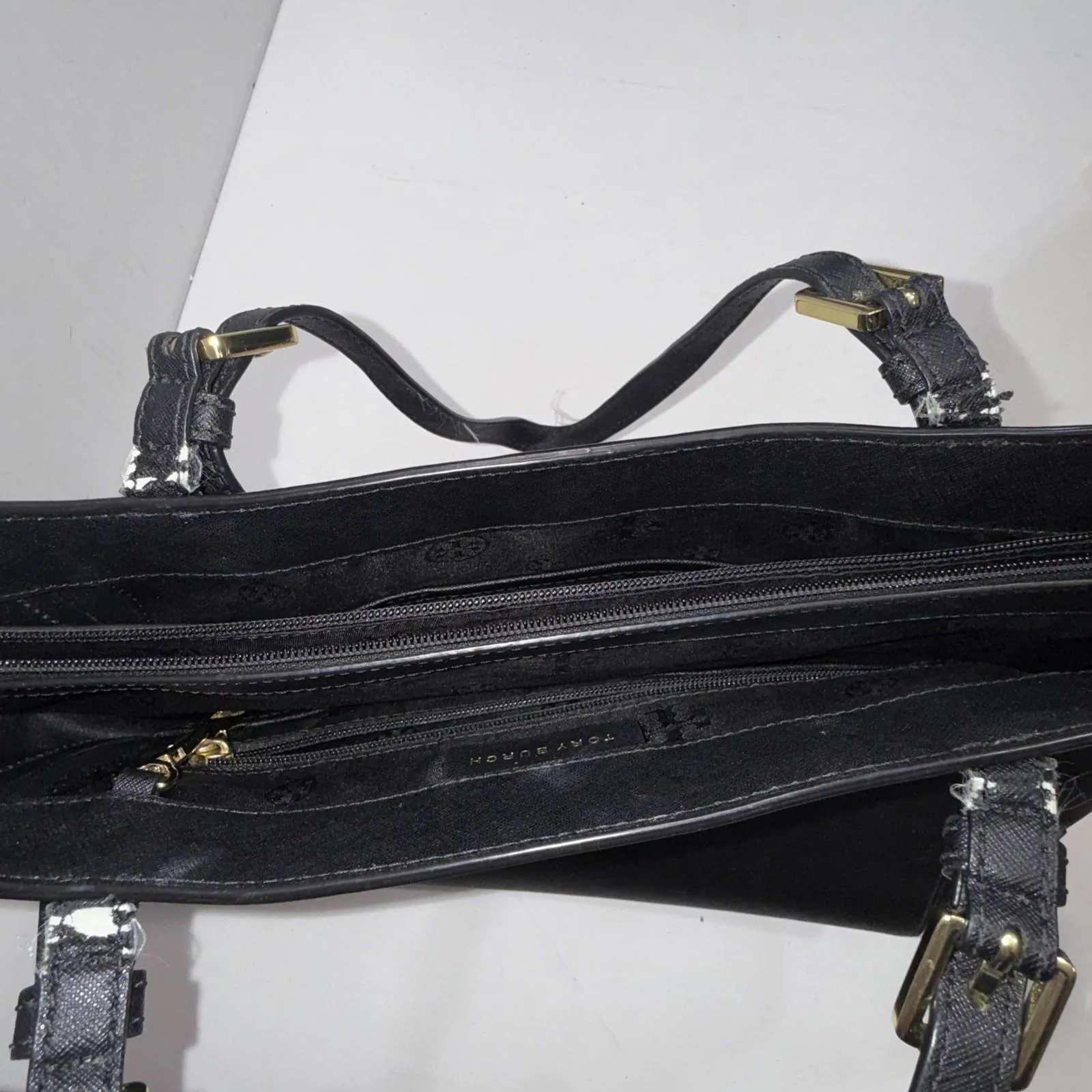 Tory Burch Robinson Saffiano Old Money Leather Large Designer Tote Handbag READ - Image 11