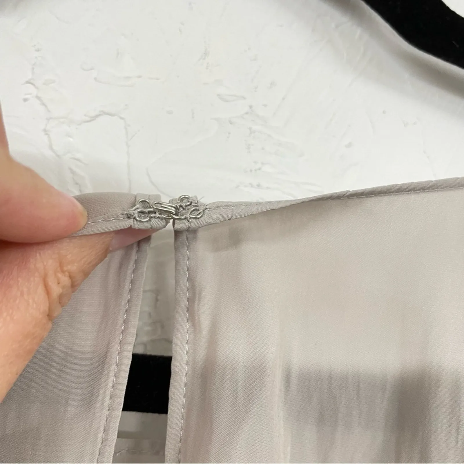 Ramy Brooke Grey Silky Long Sleeve Romper Womens S Casual Beach Elastic Waist - Image 2