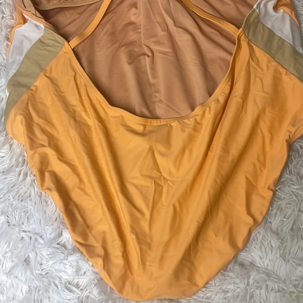 J Crew Active Colorblock One Piece Orange Sherbet Colored Swimsuit 24 NWT - Image 5