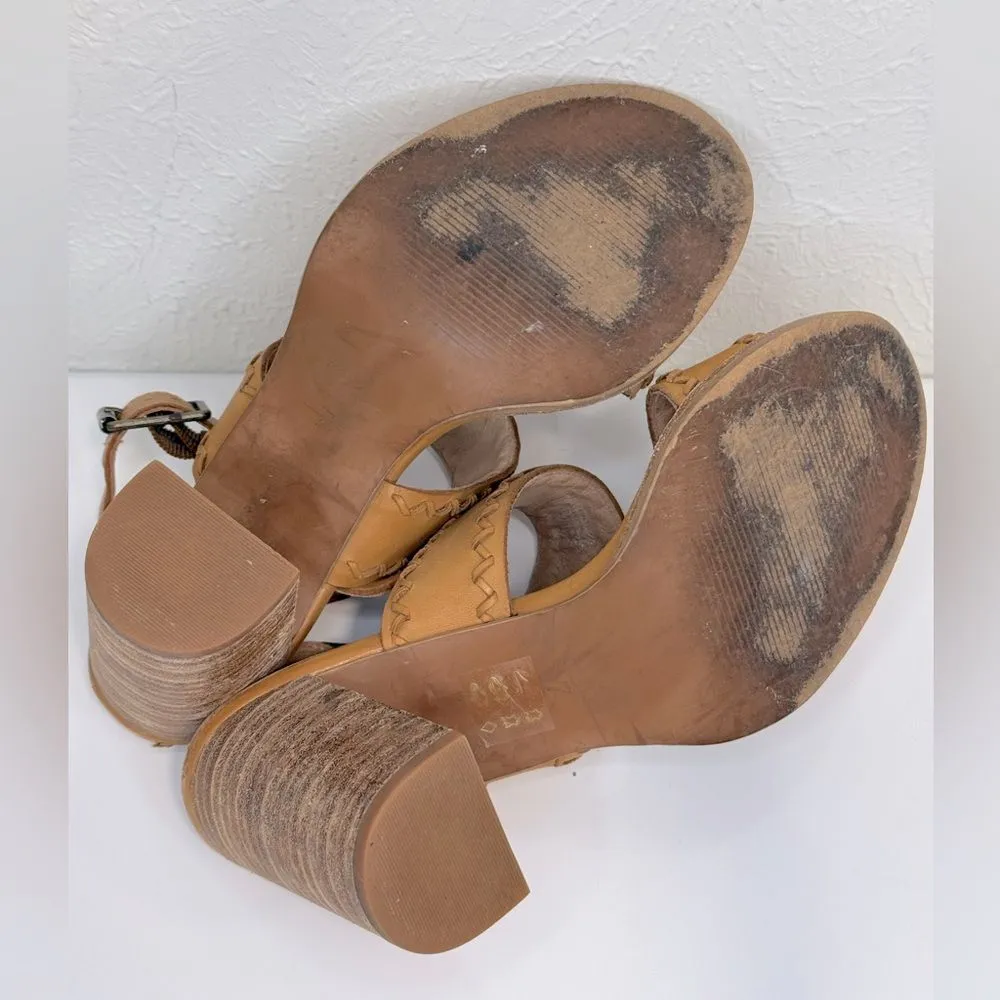 Madewell The Angie Tan Leather Block Heel Sandals Women’s Size 7 GUC - Image 5