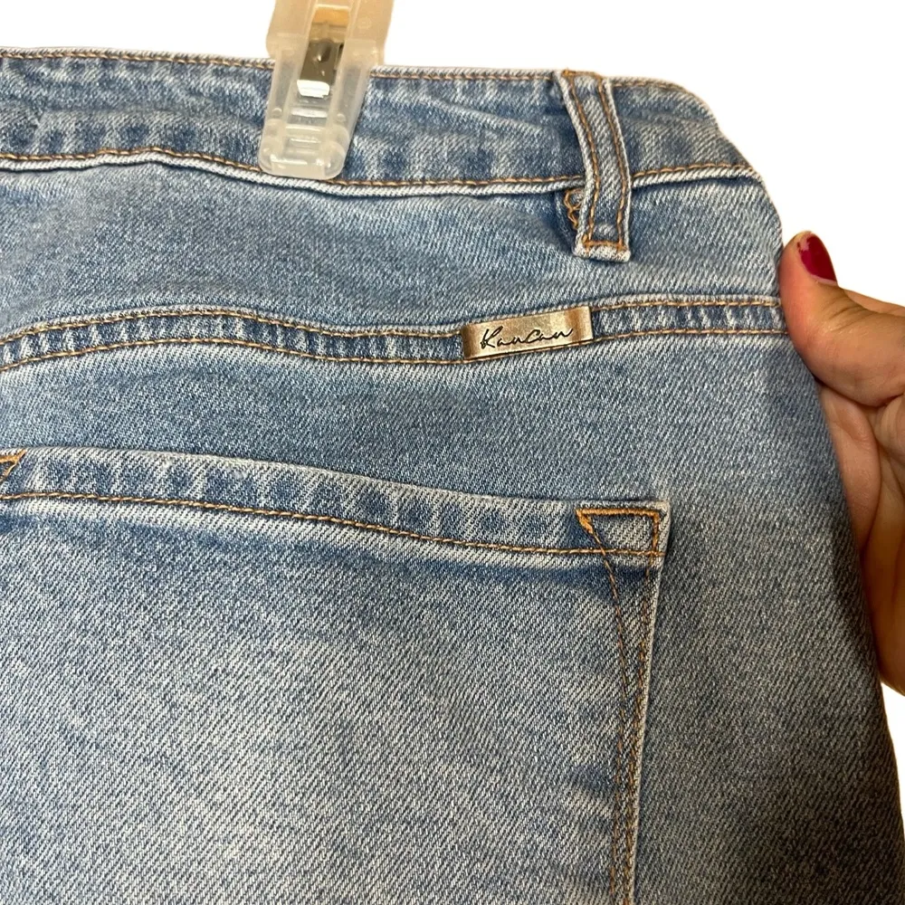 KanCan Light Wash Frayed Hem High Waisted Denim Jeans 11/29 Blue - Image 8