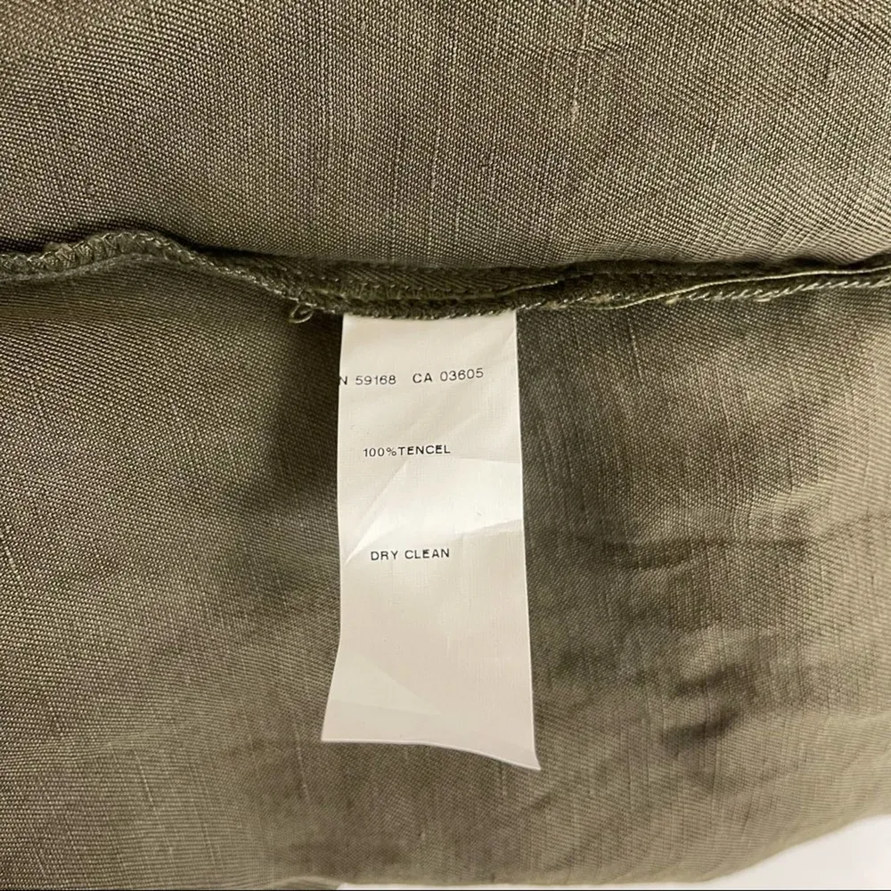 NWOT KAREN KANE Pants Army Green Stretch Waist Band Zipper Tencel Size Small - Image 11