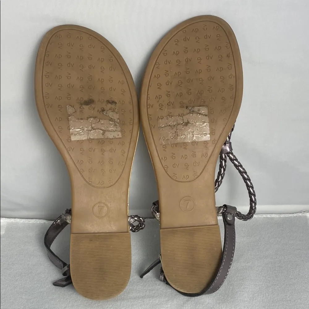Dolce Vita Silver Tan Sandals with Braided Straps size 7 - Image 6