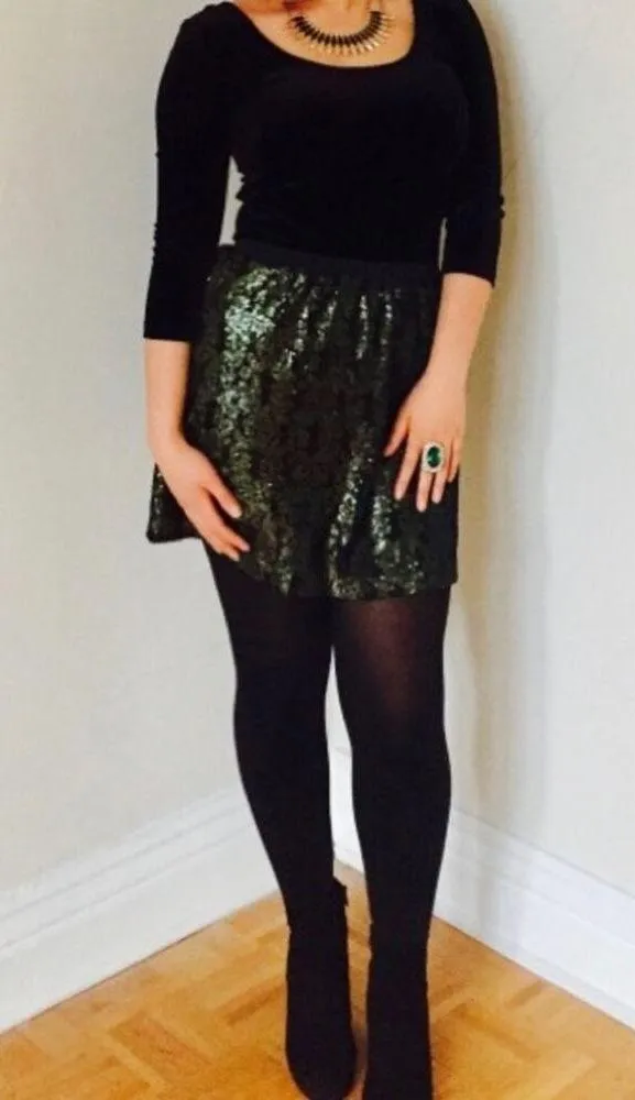 [Joe Fresh] Olive Green Sequin Mini Skirt - Image 4