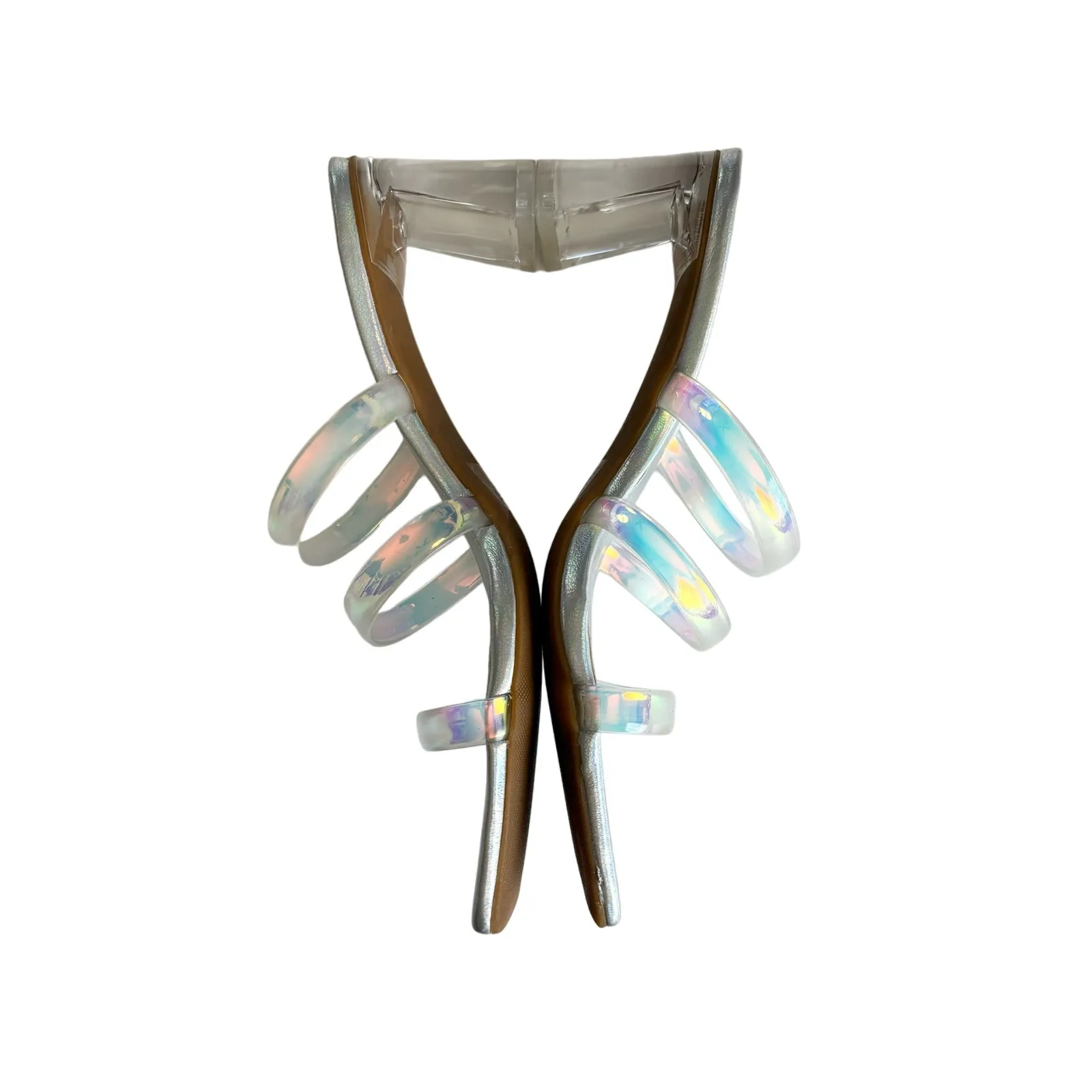 Abound Women’s Ethan Silver Translucent Heel
Strappy Slide Sandals Size 7.5 - Image 3