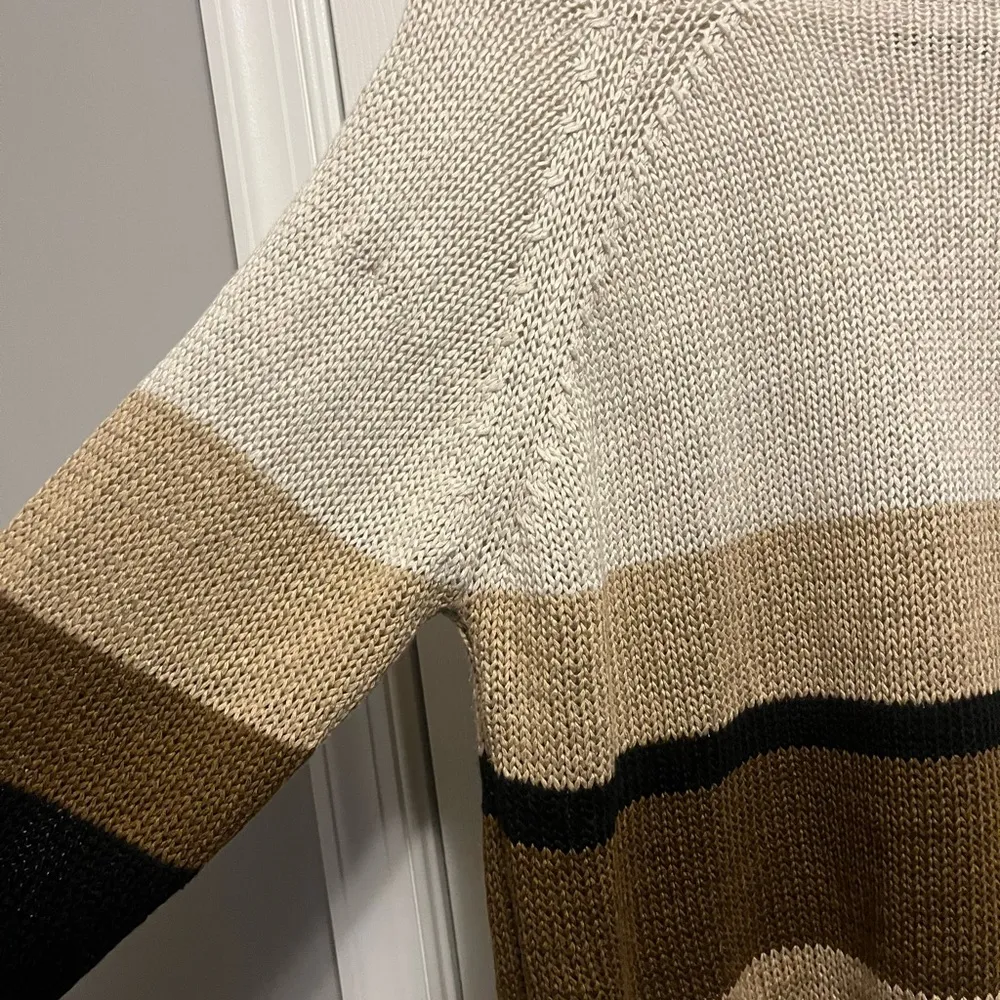 Women’s RDI Stripped Boat Neck Knit Sweater Earthy Tones XL Casual - Image 2