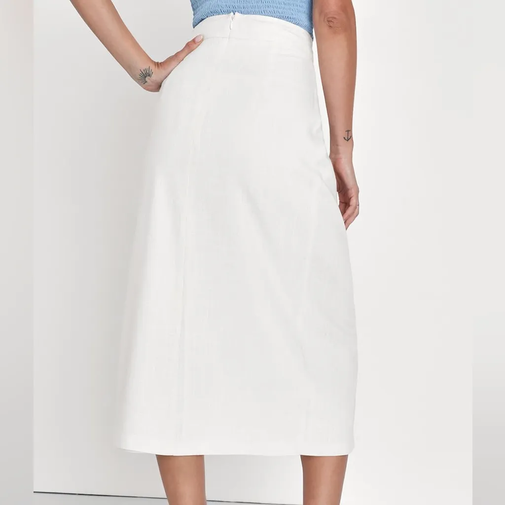 Lulus Effortless Aesthetic Ivory Linen High - Image 4