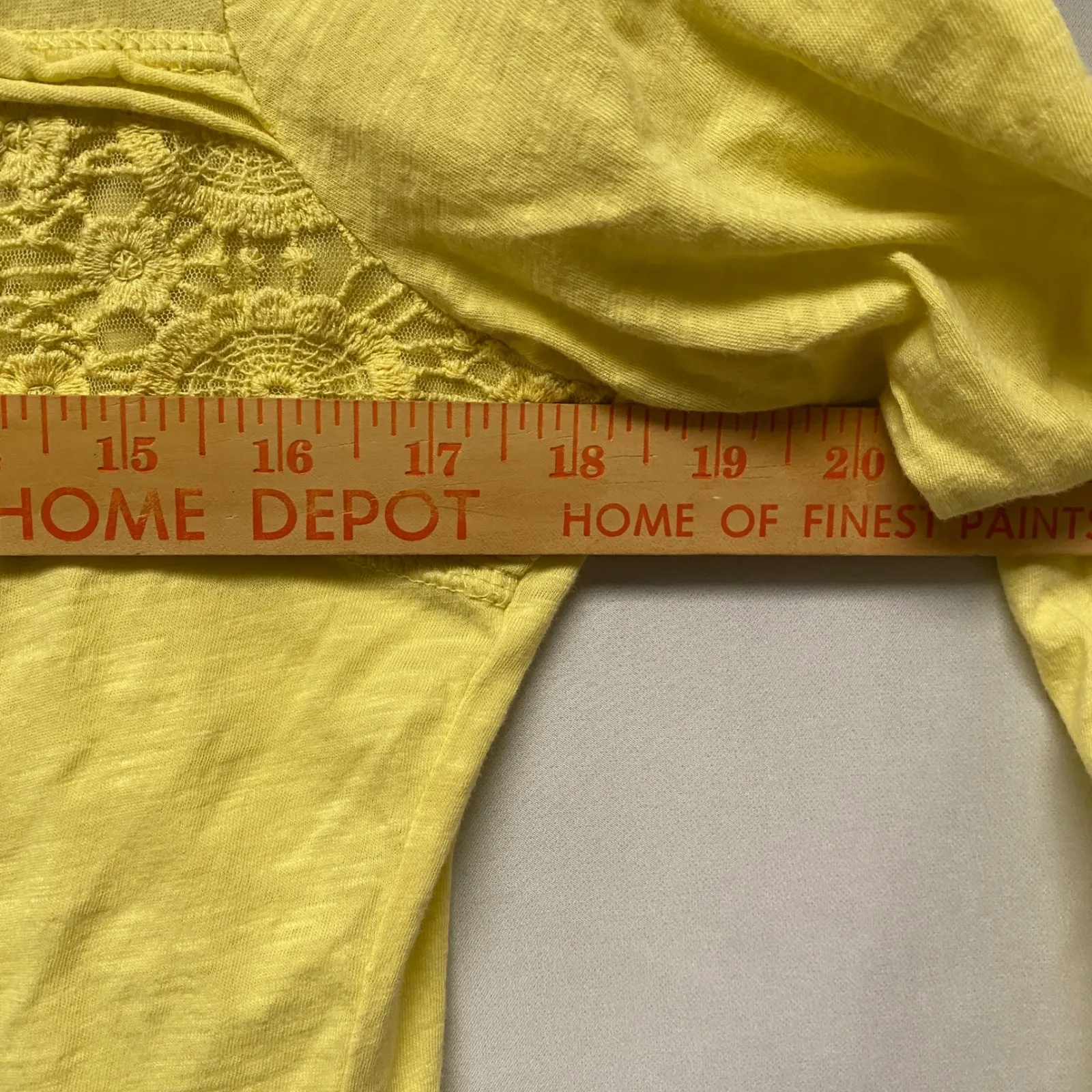 Sundance Yellow Cotton Lace Trim Henley Long Sleeve Top Women's XS Thermal - Image 8