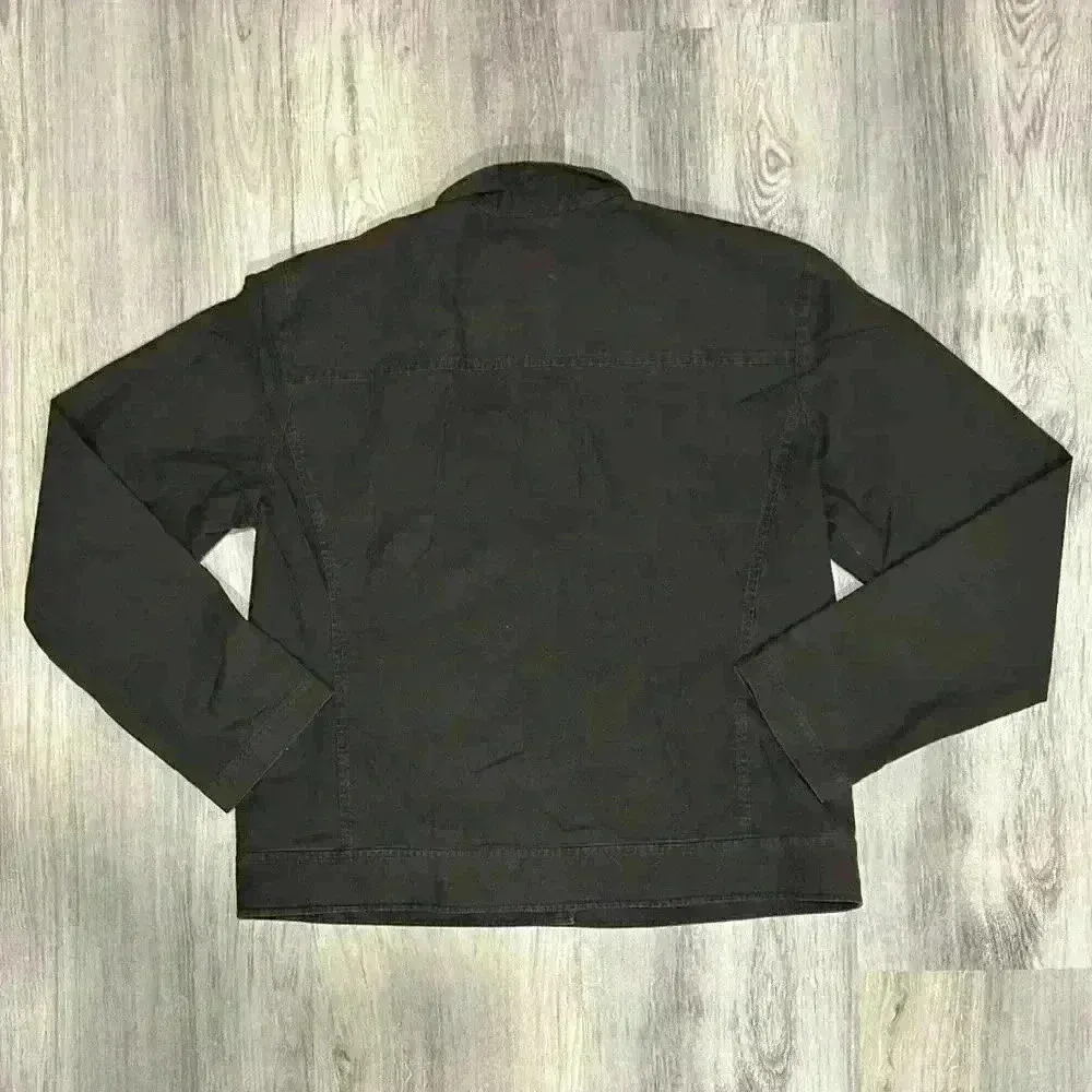 Eileen Fisher 100% Cotton Brown Snap Button Jacket Collared Long Sleeve Size S - Image 6