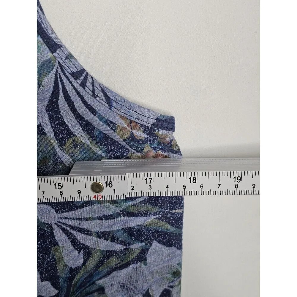 Fresh Produce Vintage Blue Tropical Floral Sleevess Midi Dress Size Small - Image 7