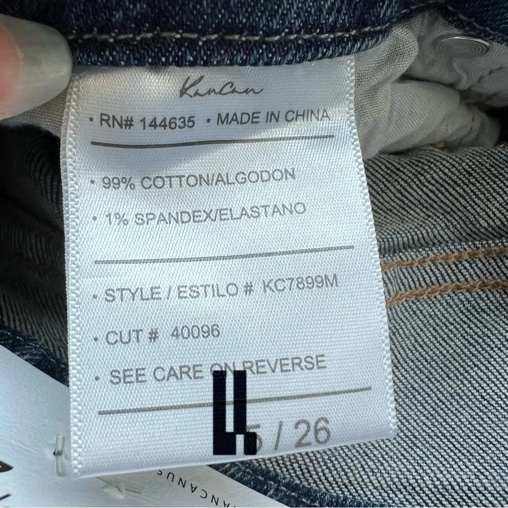 NWT Kancan Kiera High Rise Cigarette Leg button fly Jeans size 5 26 acid wash Blue - Image 12