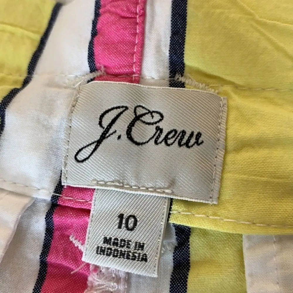 J. Crew Paper Bag Seersucker Stripe Ribbon Shorts Size 10 - Image 4