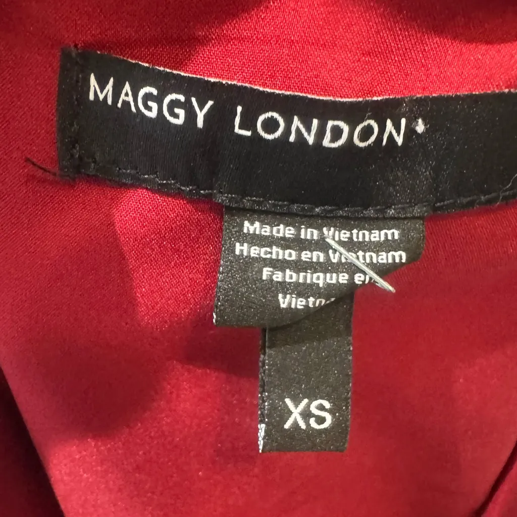 Maggy London red ruffle midi dress size XS - Image 6