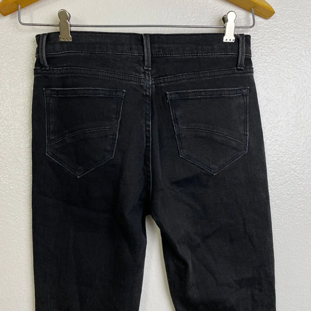 Driftwood Amelia Straight Crop 26 Black Jeans Denim Studded Womens Raw Hem Split - Image 8