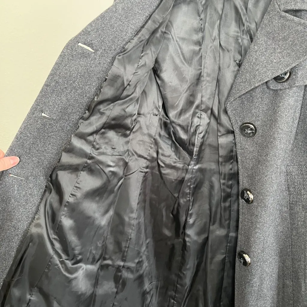 Kenneth Cole Classic Womens Gray Wool Blend Peacoat Size 6 - Image 9