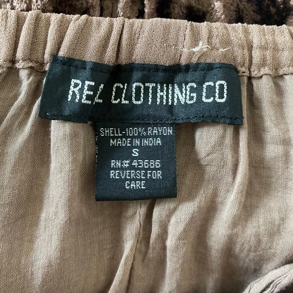 Ethereal Fairy Grunge Brown Tan Velvet Satin Flowy Midi Maxi Rayon Skirt S - Image 6