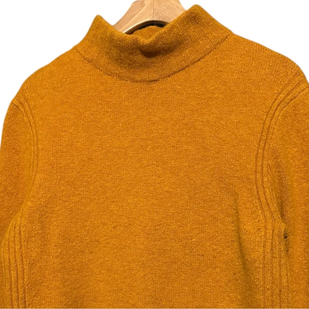 J. Crew Point Sur Sz S Mustard Yellow Merino Wool Alpaca Blend Mock Neck Sweater - Image 3