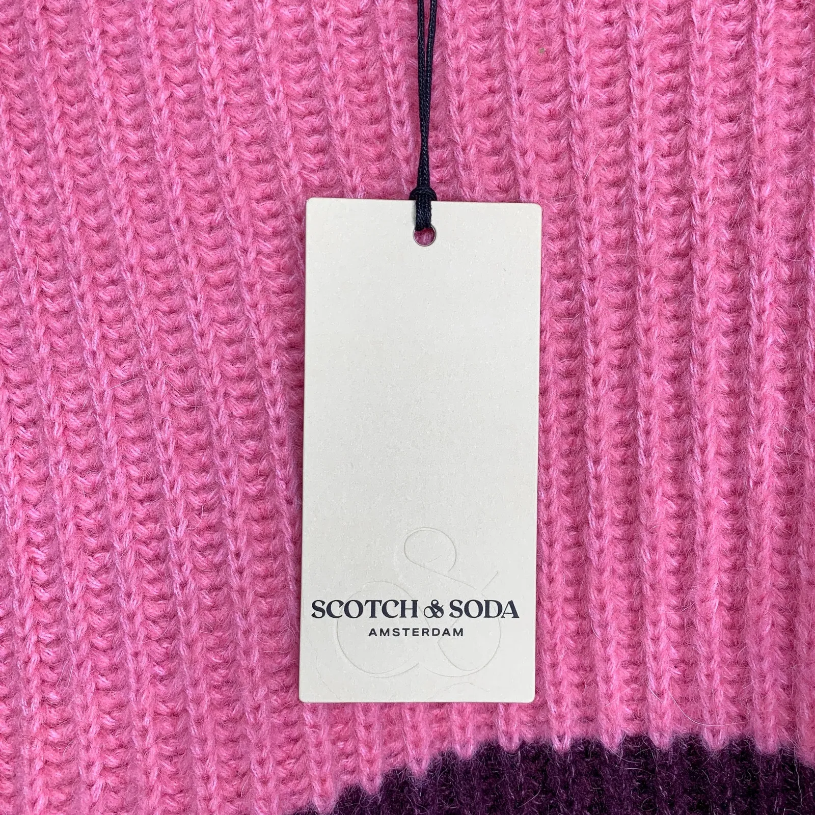 Scotch & Soda Pink Purple Colorblock Chunky Knit Wool Alpaca Sweater - Image 10